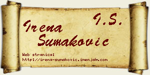 Irena Šumaković vizit kartica